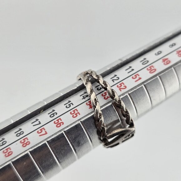 Narcotics Anonymous Sterling Silver Rope Ring  925 NA Size 6.25 Tapered Sober - Picture 3 of 9